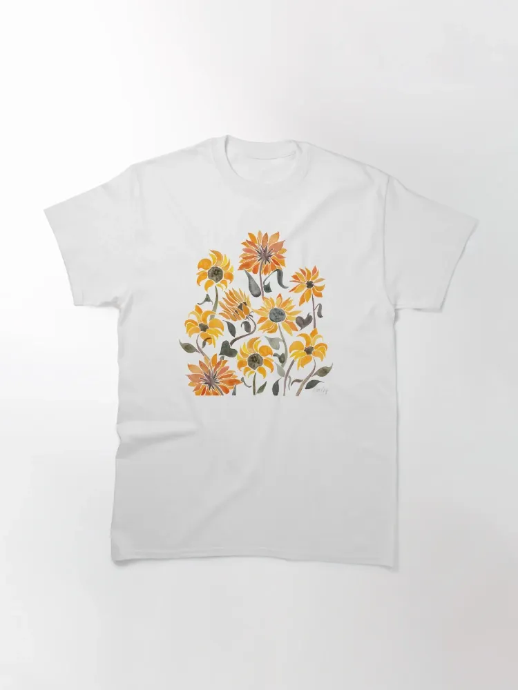 Women's Vibrant Sunflower Print Crew Neck Short-Sleeve T-Shirt