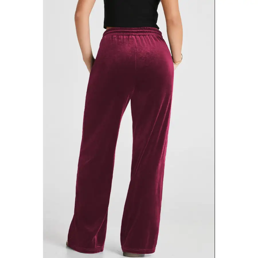 Drawstring Waist Wide Leg Active Pants