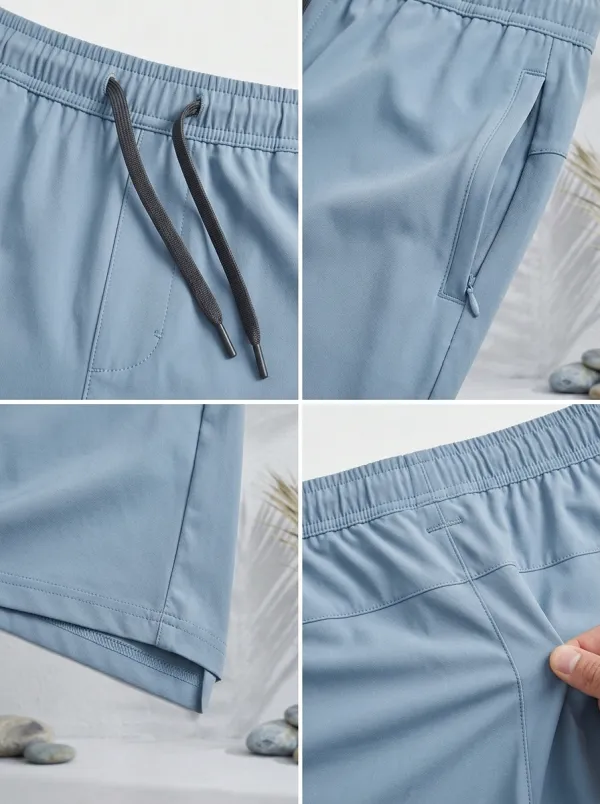 Minimal Ice-Silk Elastic-Waist Stretch Shorts