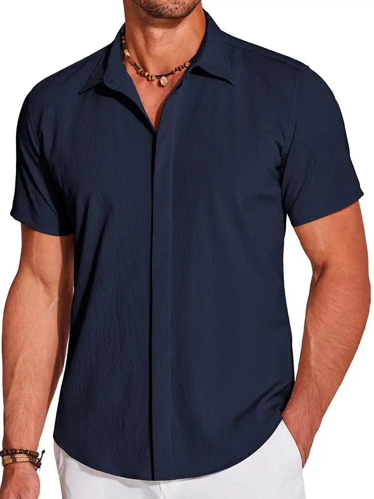 Casual Wrinkle Free Textured Shirt