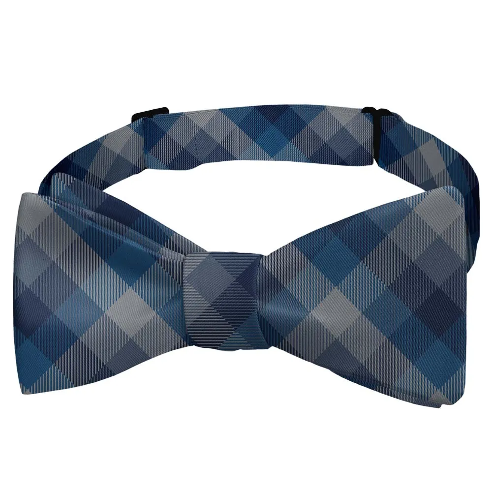 Squared Away Plaid Motif Bow Tie
