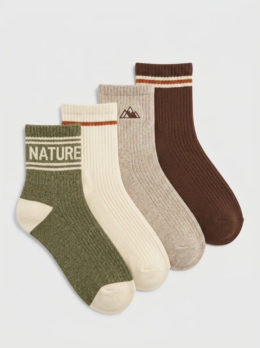 Mountain Nature Men's Four-Pair Long Socks