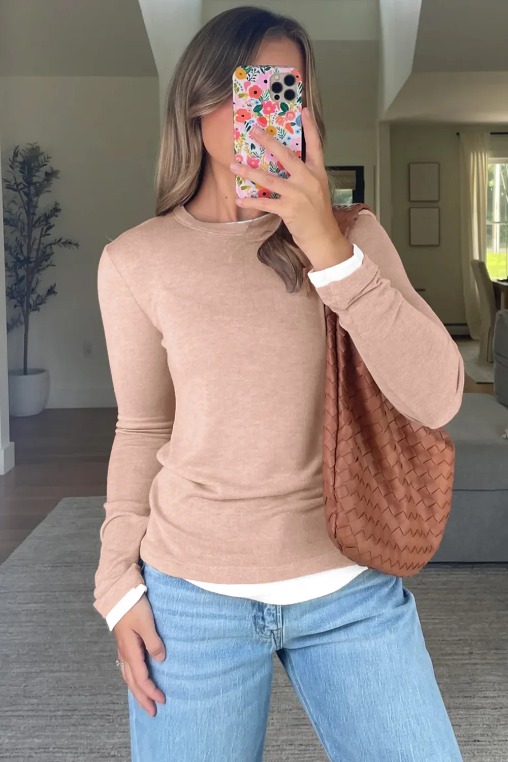 Smoke Gray False Two Piece Top