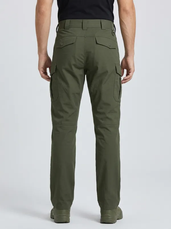 Men's Tactical D-Ring Zip-Pocket Cargo-Pocket Articulated-Knee Knee-Panel Zip-Hem Cargo Pants