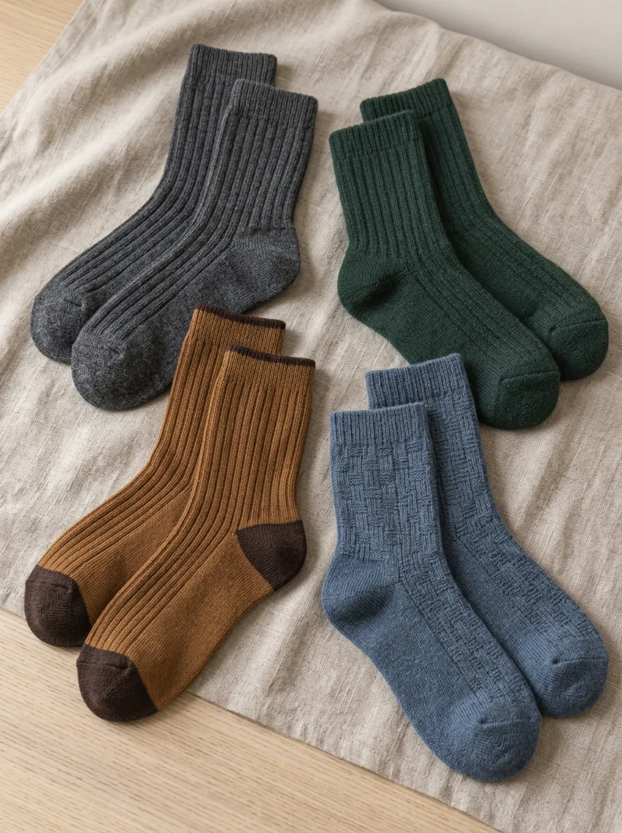 Breathable Men's Four Pack Crew Socks Set