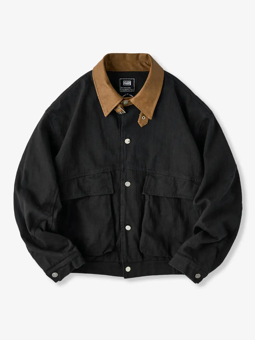 Men's Leather Button Front Field Jacket
