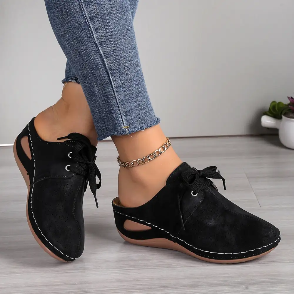 Lace Wedge Sandals