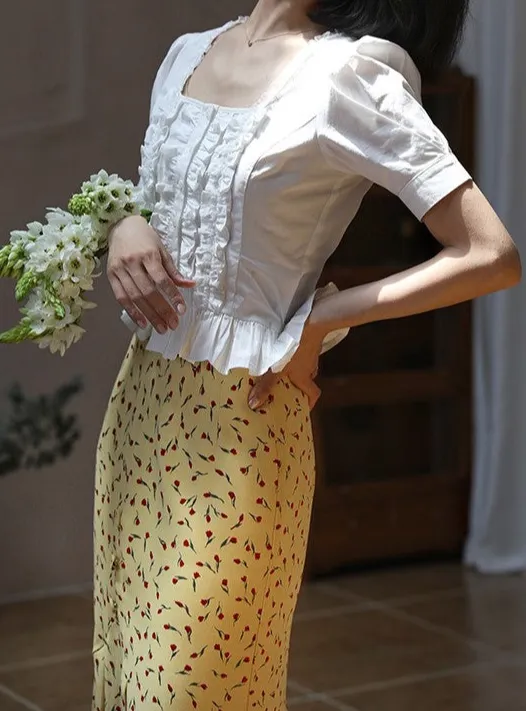 Chic Carry Everyday Casual Floral Skirt