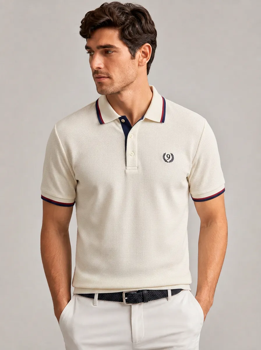 Men's Equestrian Lover Number 9 Wreath Printed Polo Shirt