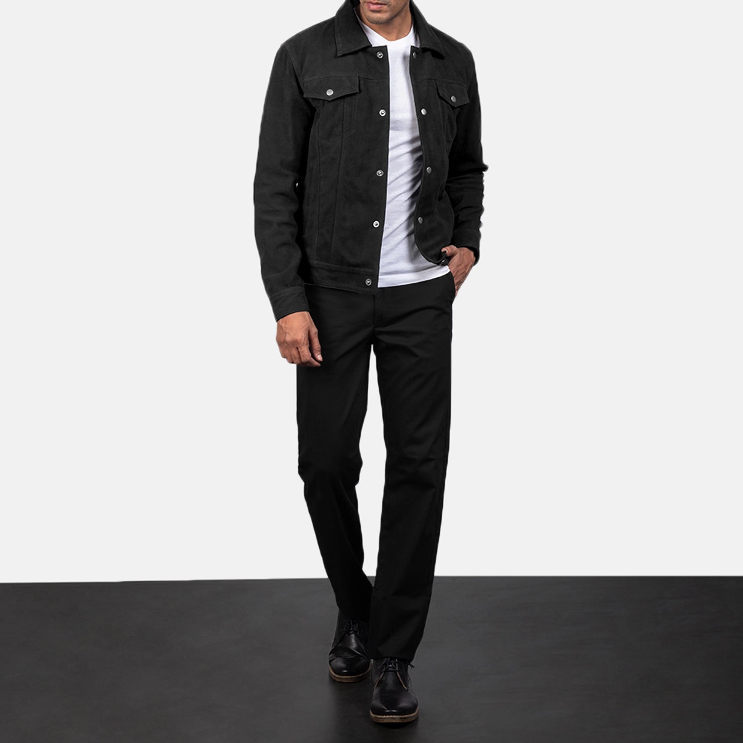 Men's Suede Trucker Jacket
