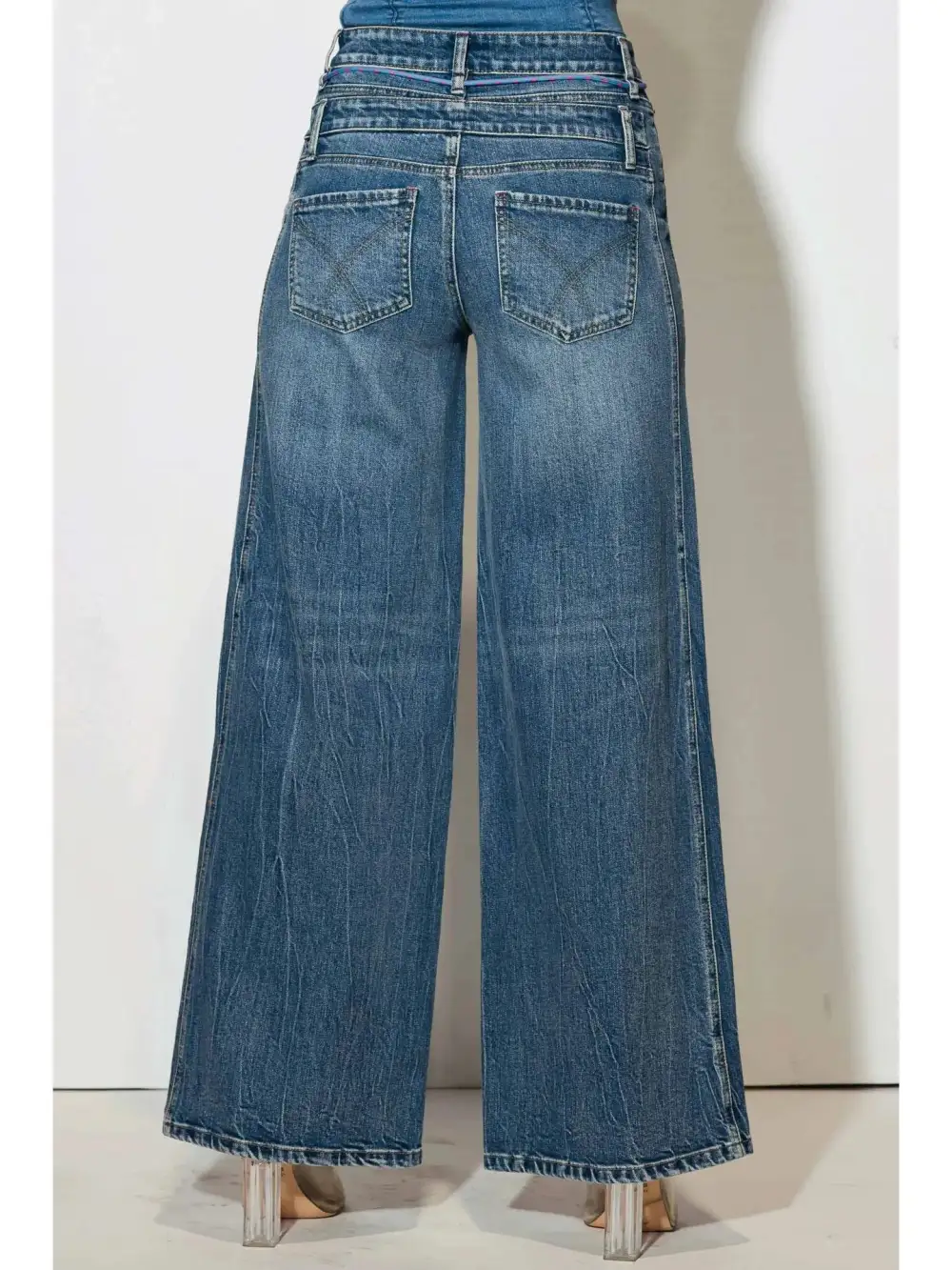 Double Waist High Rise Jeans