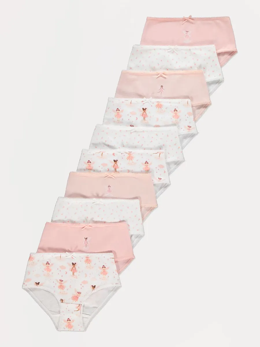 Pink Fairy Briefs 10 Pack
