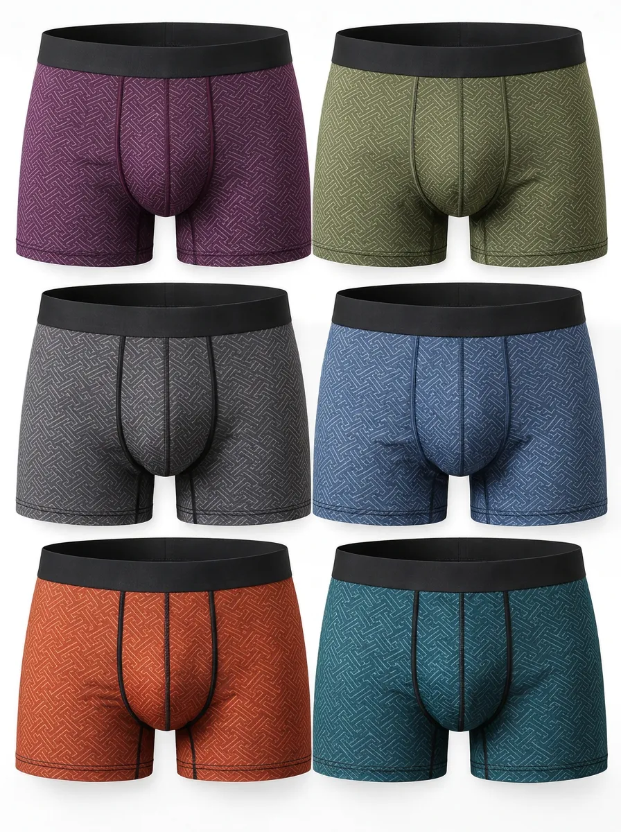 Men's Geometric Pattern Boxer Briefs Bundle