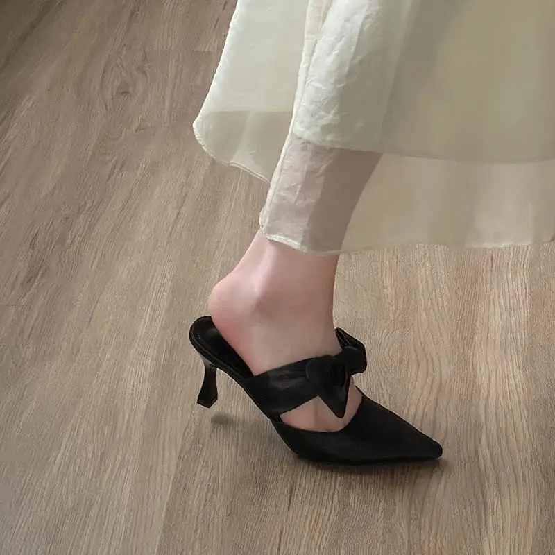 Slip On Block Heel Slide Sandals