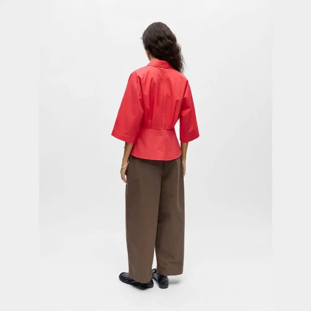Button-Up Peplum Women's Shirt