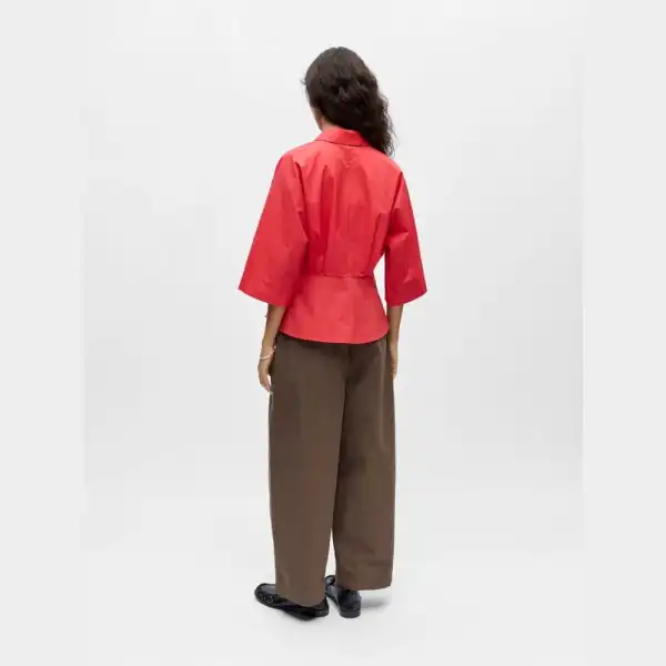 Button-Up Peplum Women's Shirt