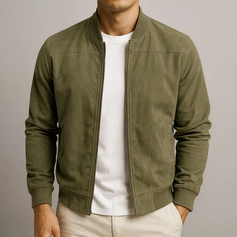 High Neck Zip Front Jacket