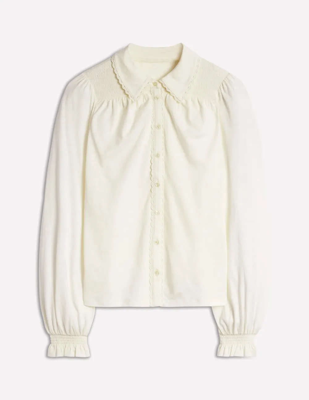 Smocked Jersey Shirt