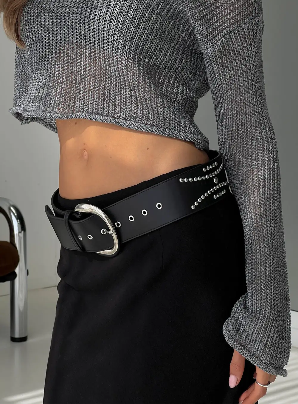 Weekend Ready Studded Buckle Belt