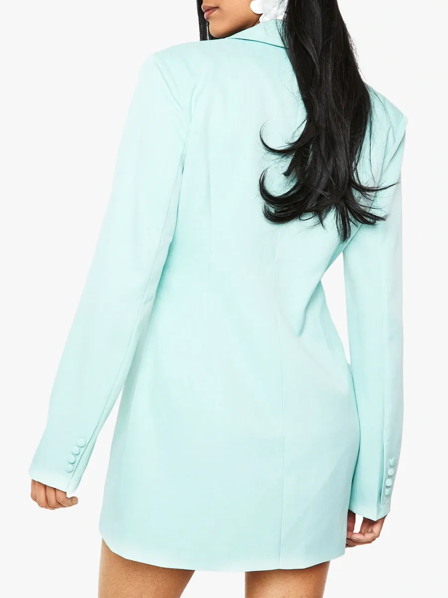 Women's Pink Belted Asymmetric Blazer Dress