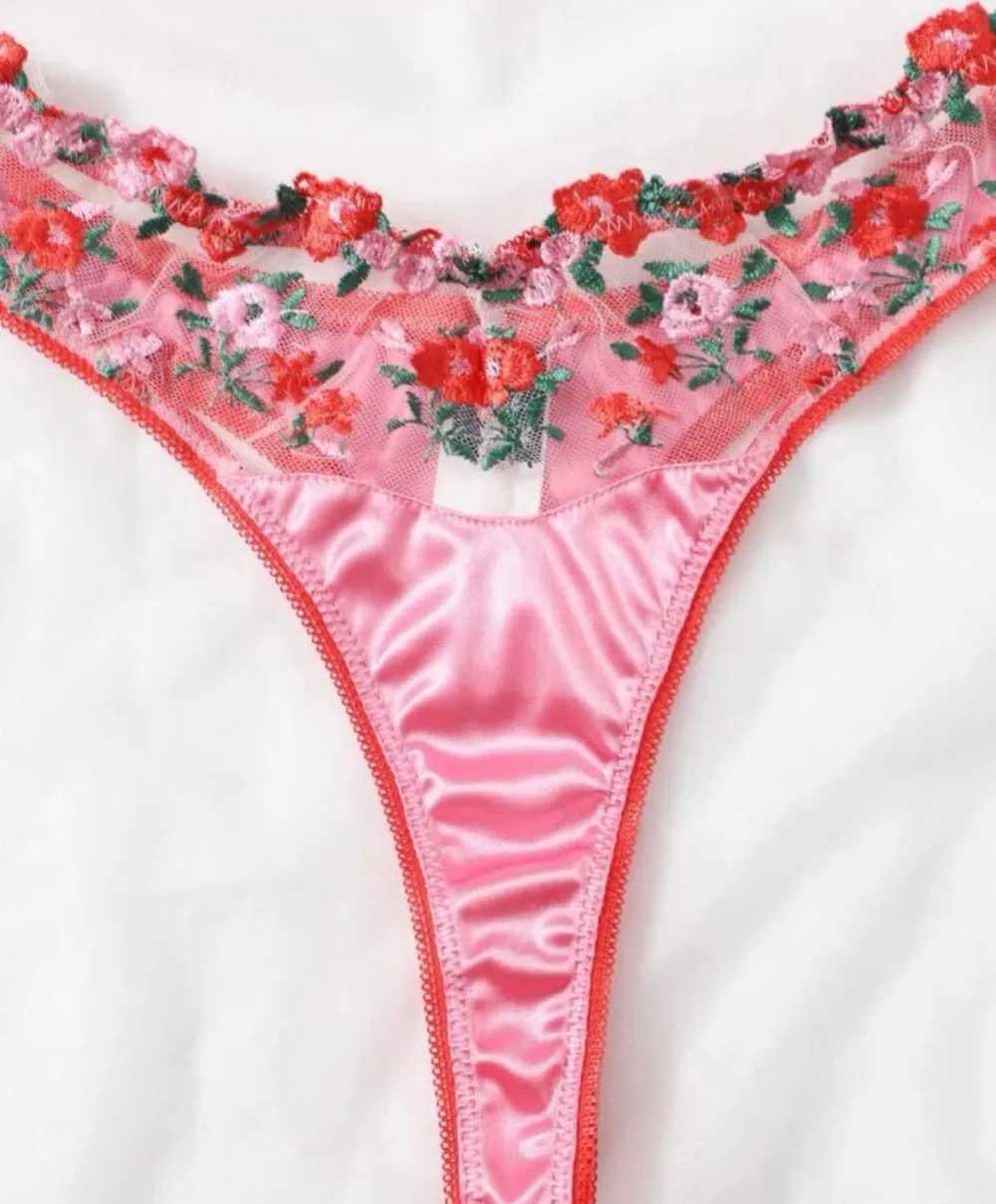 Floral Silk Lingerie Set