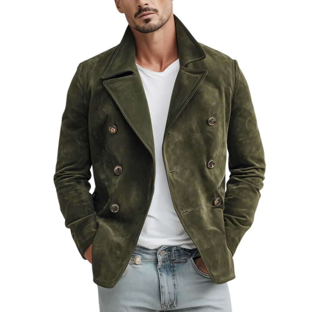 Buttoned Chore Suede Jacket