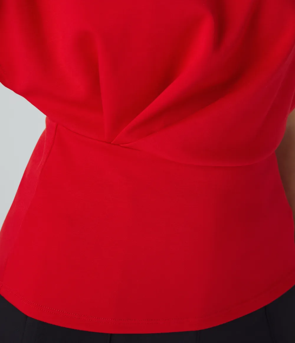 Short Sleeve Plicated Work Top