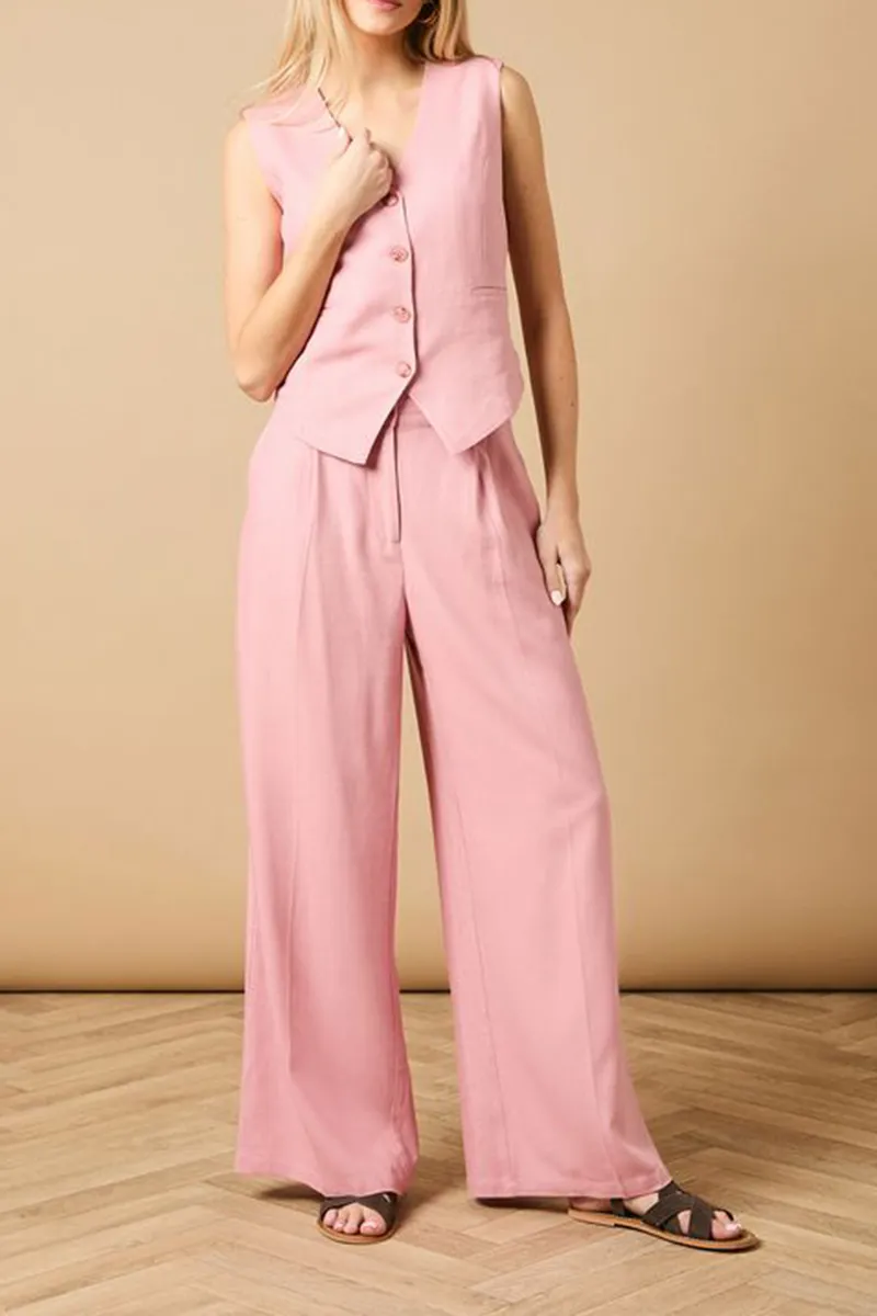 Casual Style Wide Leg Tailored Trouser