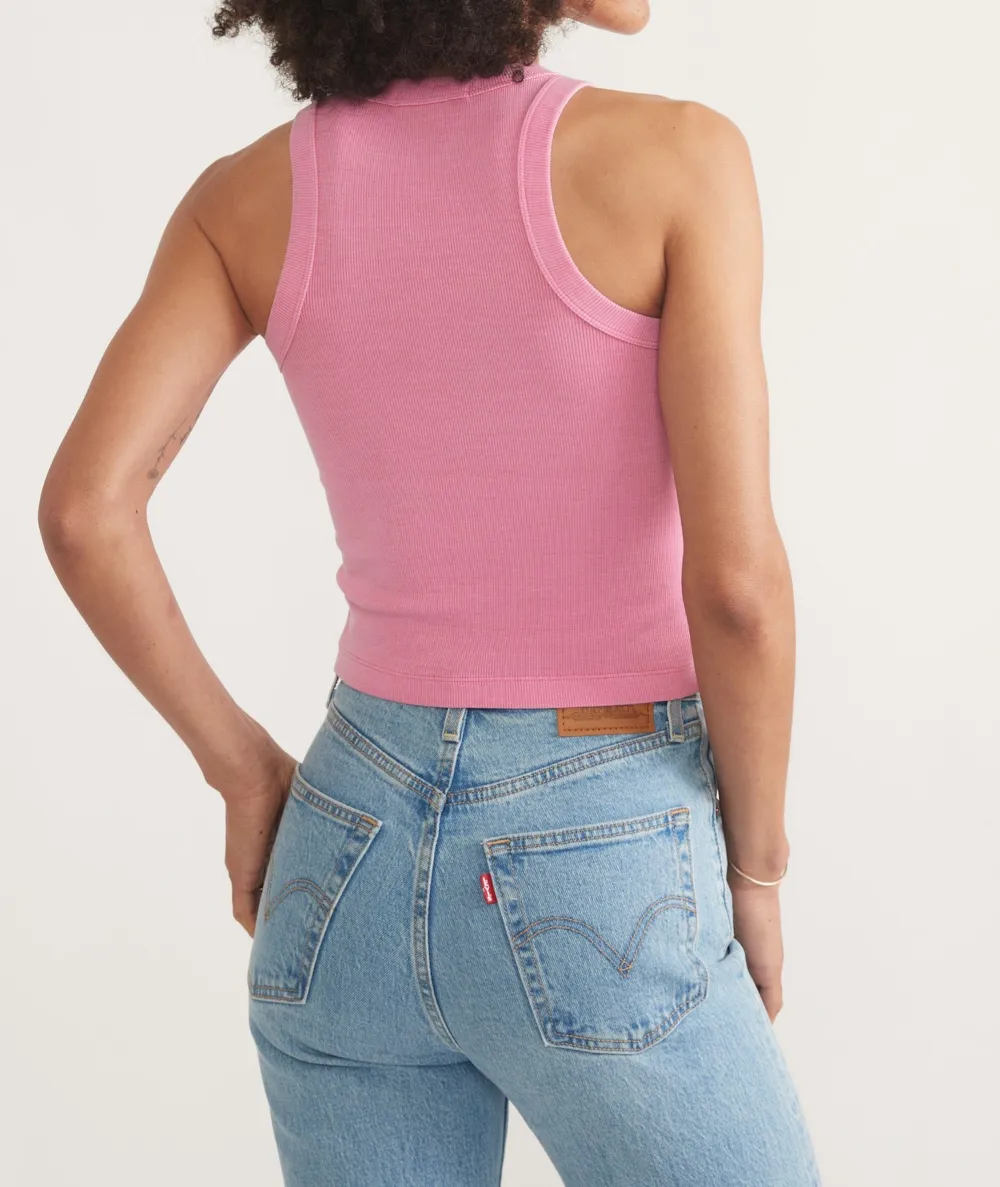 Pastel Pink Ribbed Sleeveless Tank