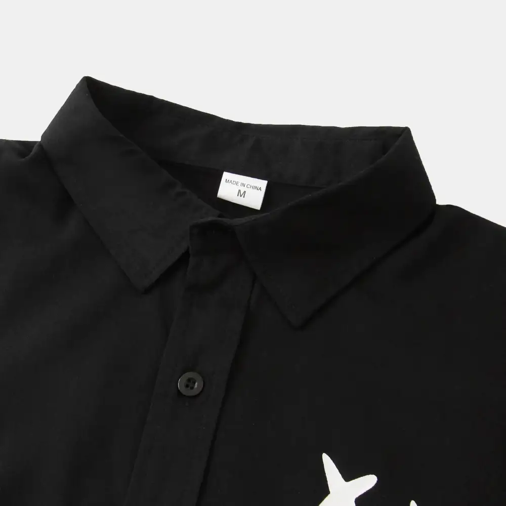 Relaxed Button Front Short Sleeve Collared Polo Shirt