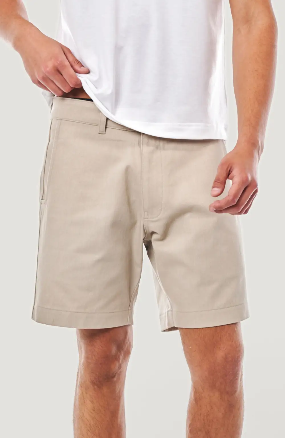 Men's Structured Cotton Twill Zip Fly Shorts