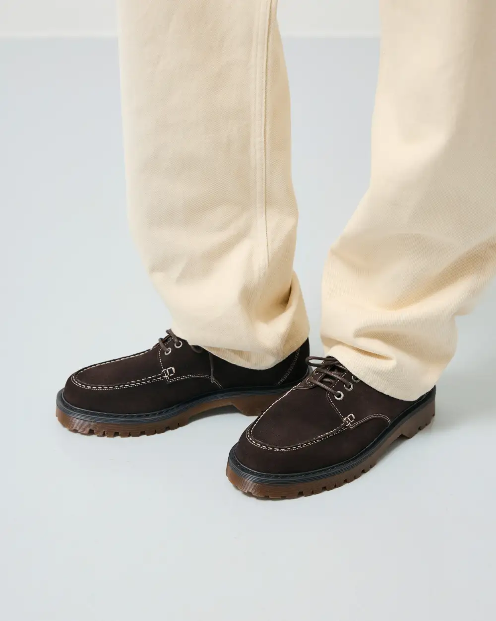 Suede Moc Toe Shoes
