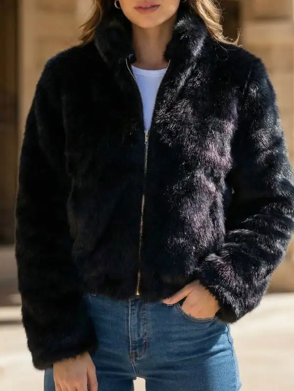 High Neck Zip Up Top Jacket