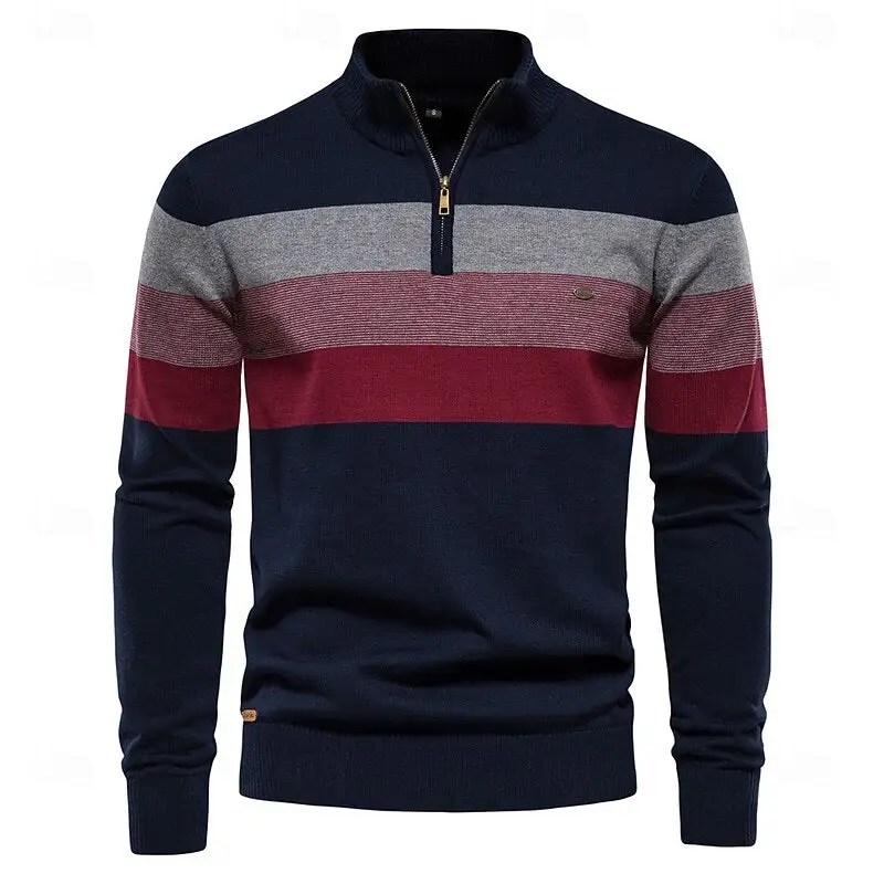 Knit Zip Front Slim Fit Sweater