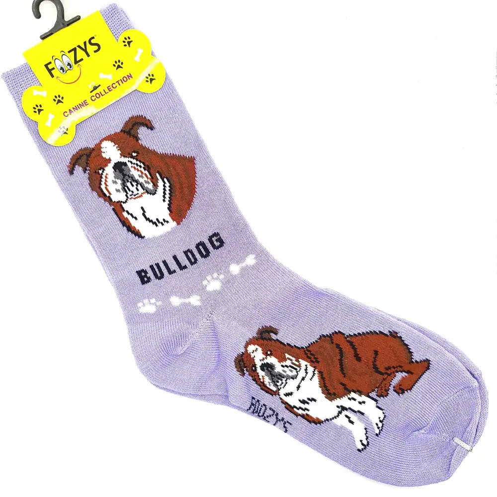 Unisex Bulldog Crew Socks