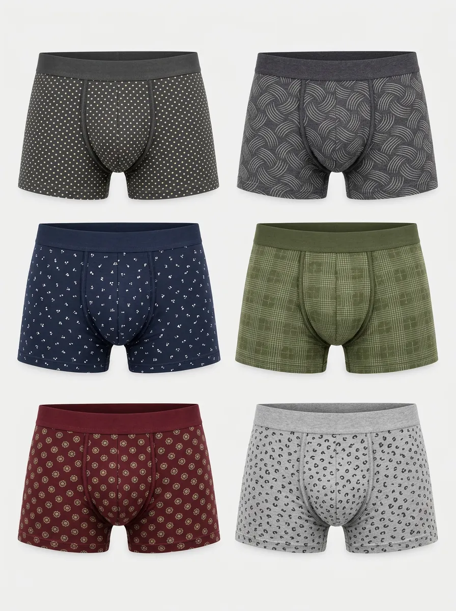Men's Assorted Patterned Multi-Pack Printed Boxer Briefs