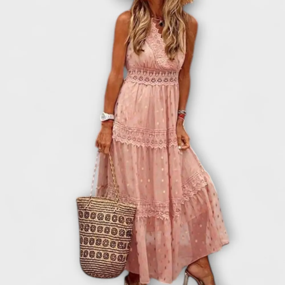 Lace Boho Flowing Maxi Dress