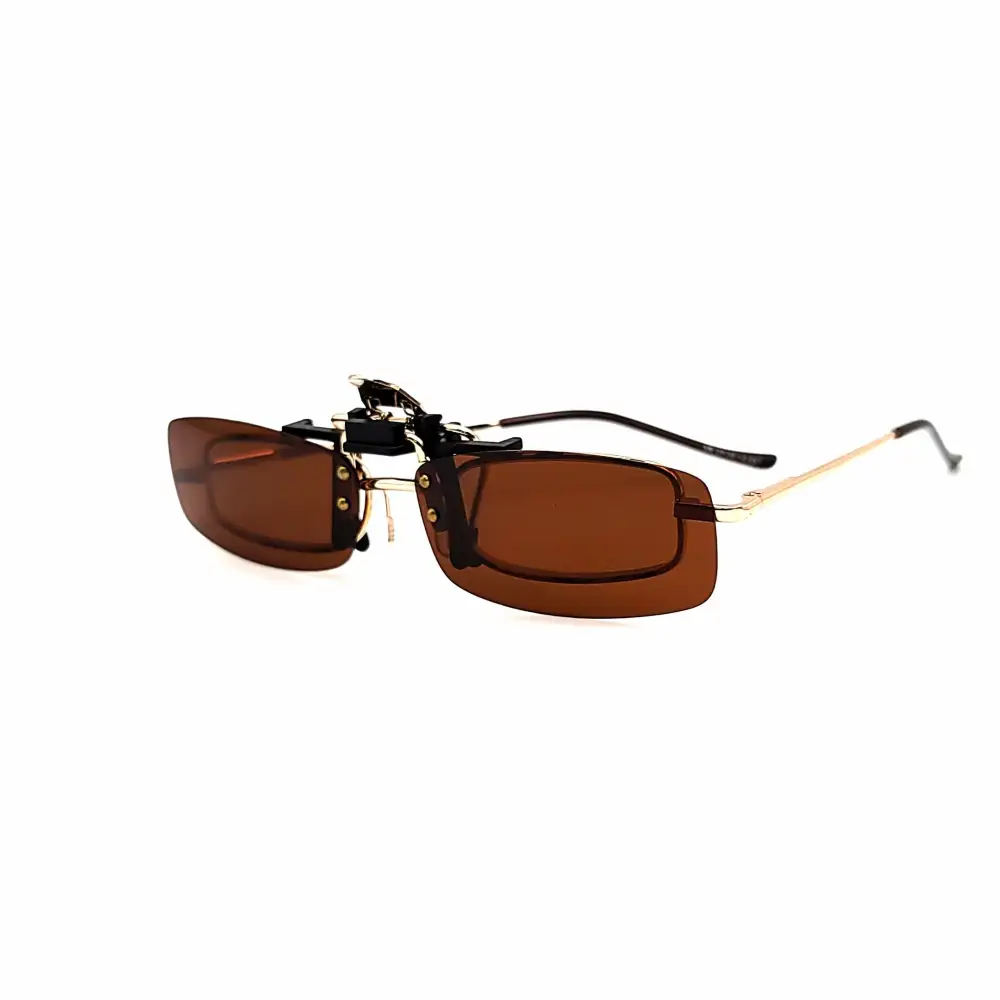 52mm Rectangular Polarized Flip-Up Clip-On Sunglasses