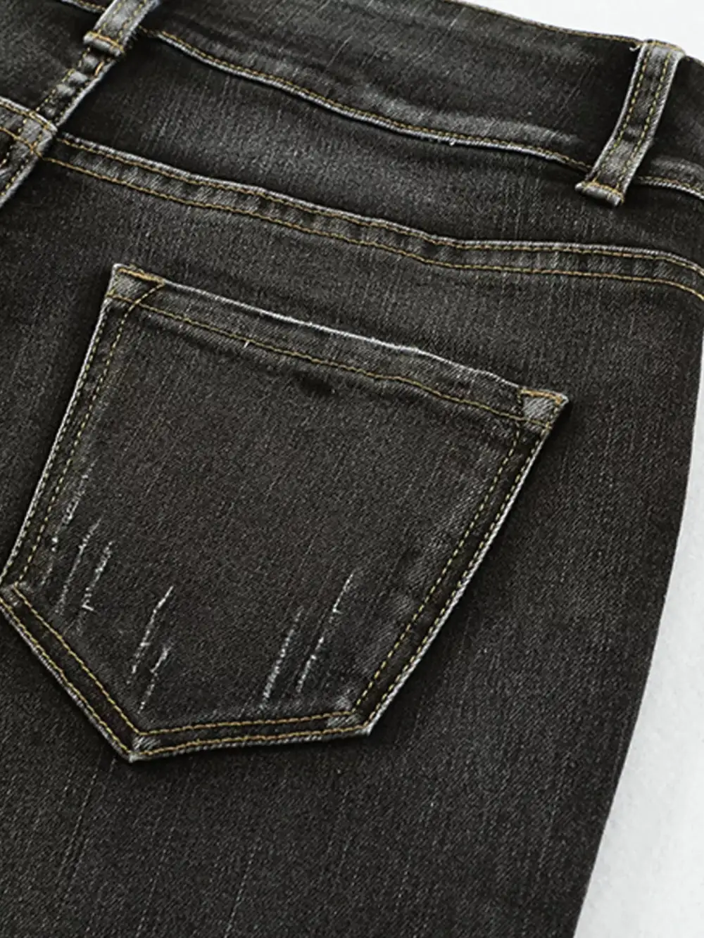 Washed High Waist Straight Leg Distressed Denim Jeans