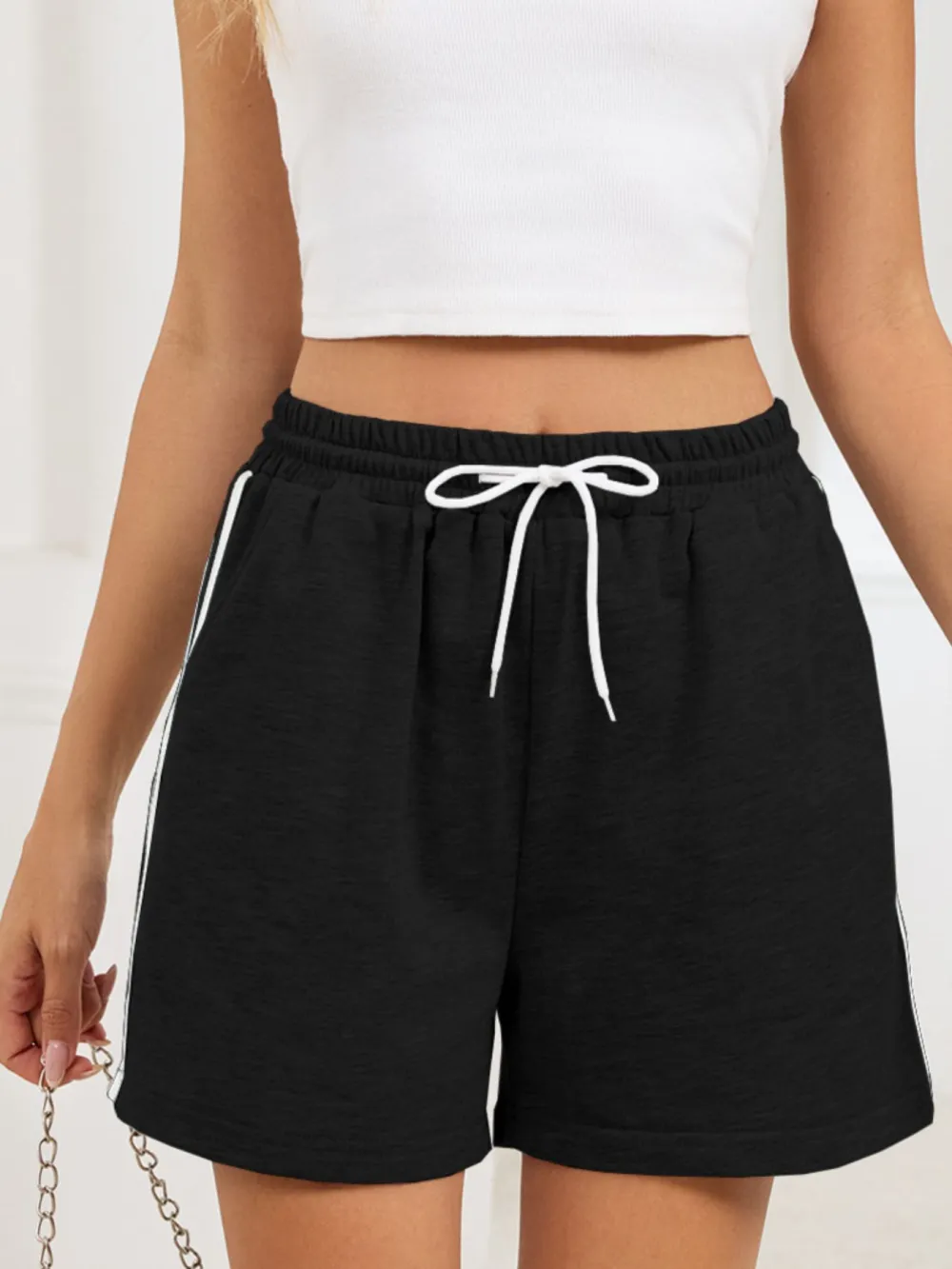 Boutique Drawstring Waist Shorts