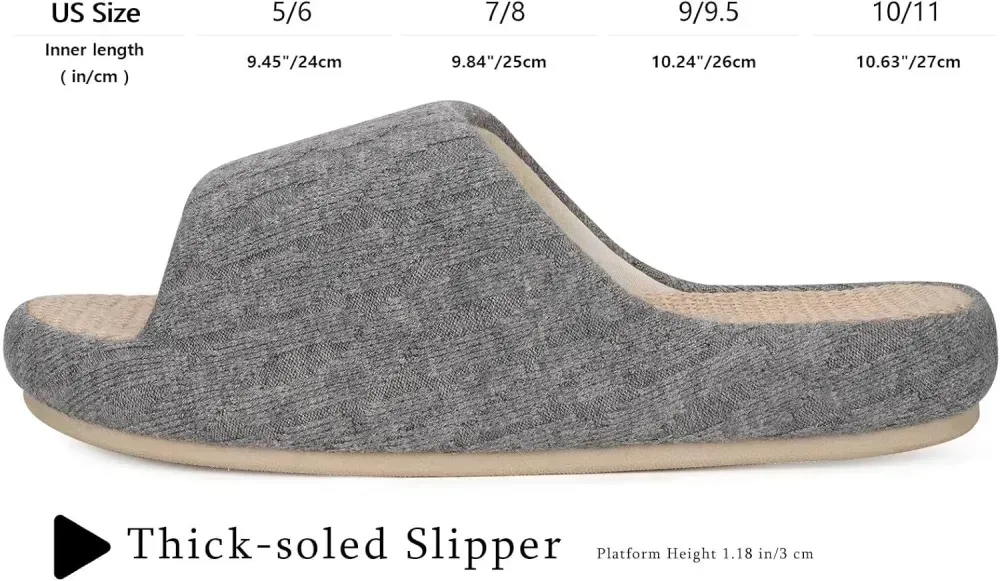 Slippers for Women Memory Foam Open Toe House Slippers Cute Comfy Bedroom Slides Slip on Slippers for Summer Indoor