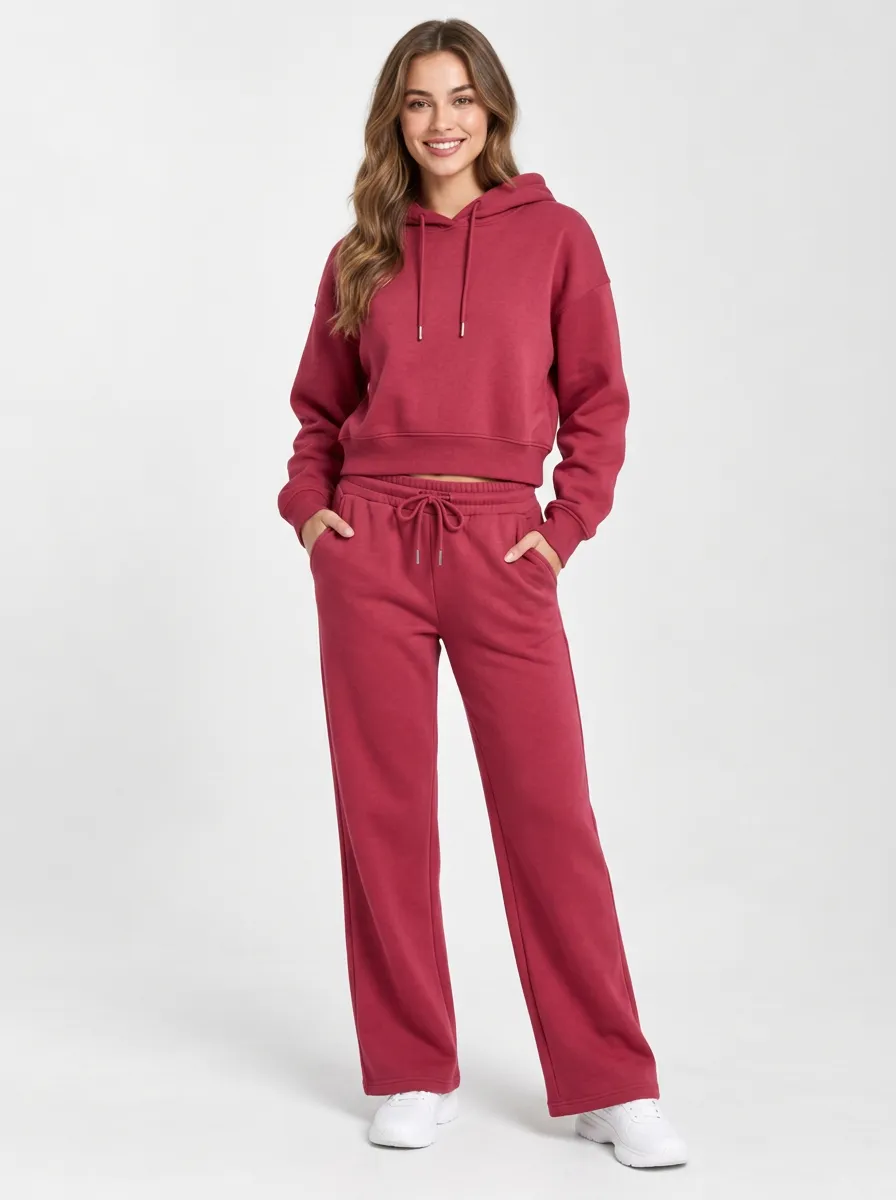 Women's Hooded Printed Sweatpants Set