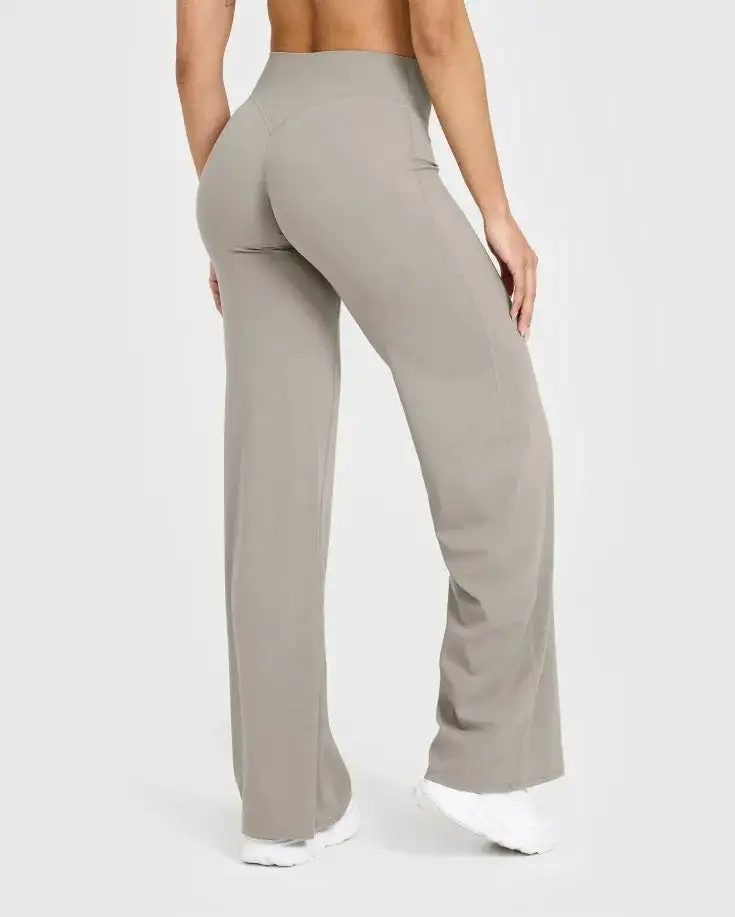 Straight Leg Waist Yoga Pants Gym Leggings Running Sports