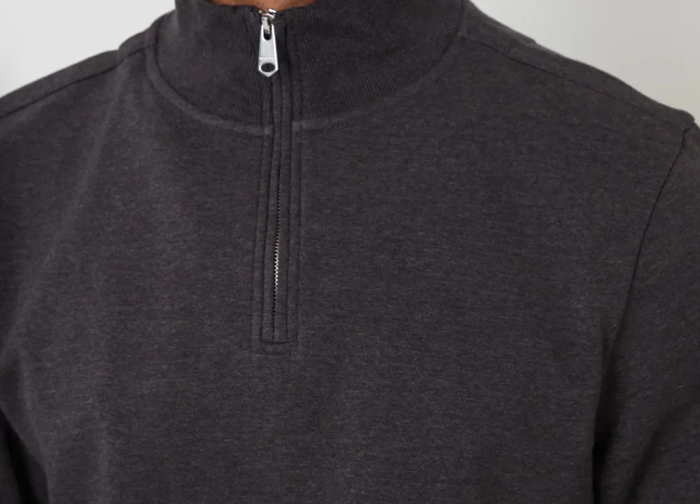 Men's Charcoal Gray Quarter-Zip Sweatshirt