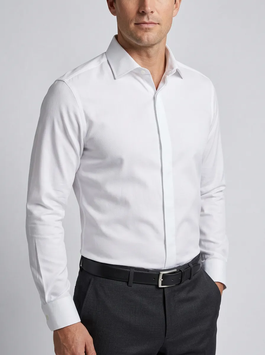Men's Professional Long-Sleeve Solid Dress Shirt
