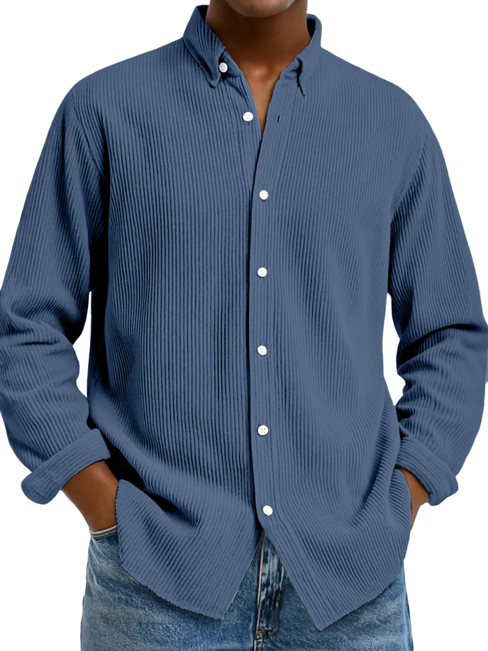 Clean Cut Long Sleeve Open Collar Shirt