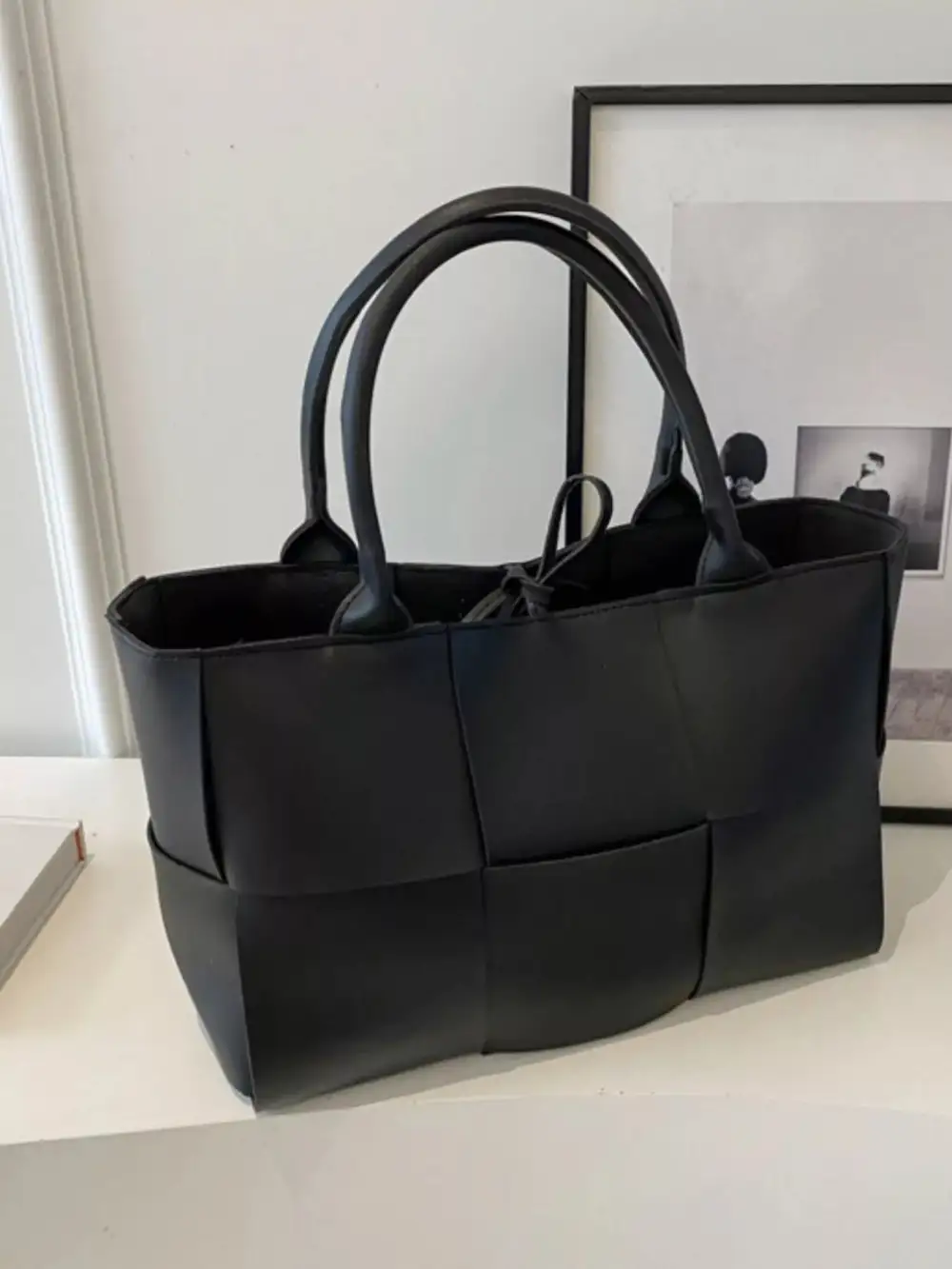 Woven Leather Tote Bag