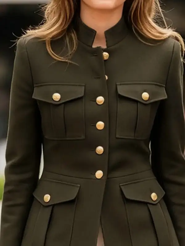 Casual Button Front Jacket