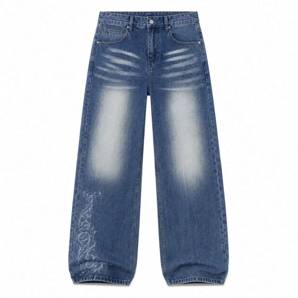 Bootcut Embroidered Denim Jeans