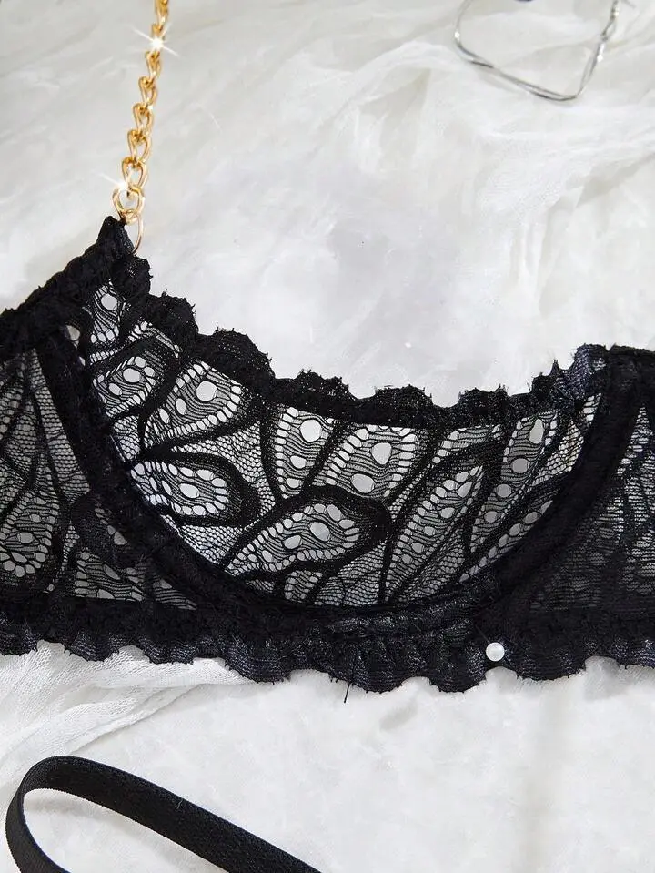 Refined Lace Sheer Bra And Panty Set